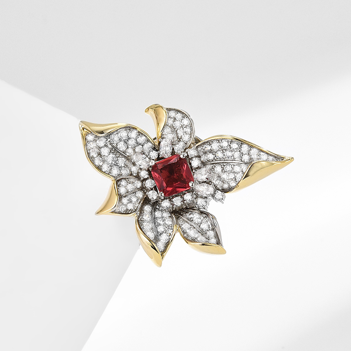 Luxuriöse Magnetische Sternblumen Brosche Für Damen Glitzernd_voghion.com