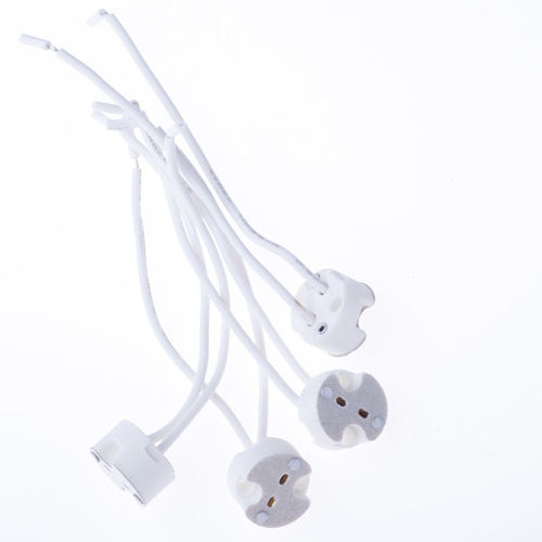 G5.3 lamp base lamp holder led spotlight MR16 cup with wire ceramic base high temperature resistant crystal lamp aromatherapy lamp accessories