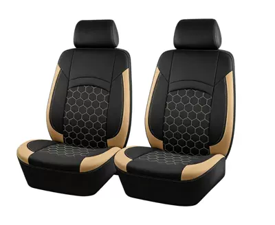 Seat cushion, seat cover, universal bracket-style football-themed car seat covers - beige-4-piece-set-for-two-people