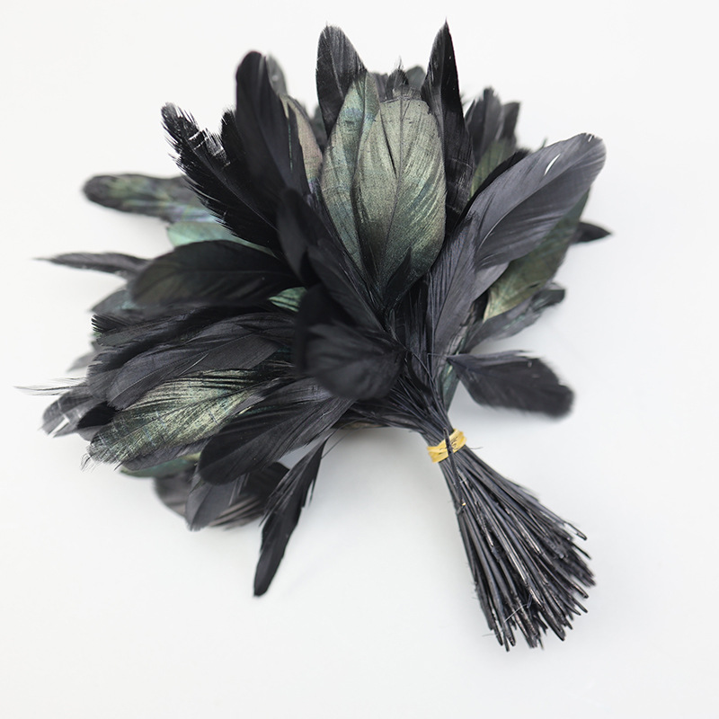Plumas negras al por mayor diy materiales hechos a mano bolsas accesorios accesorios para niños jardín de infantes creativo curso de arte