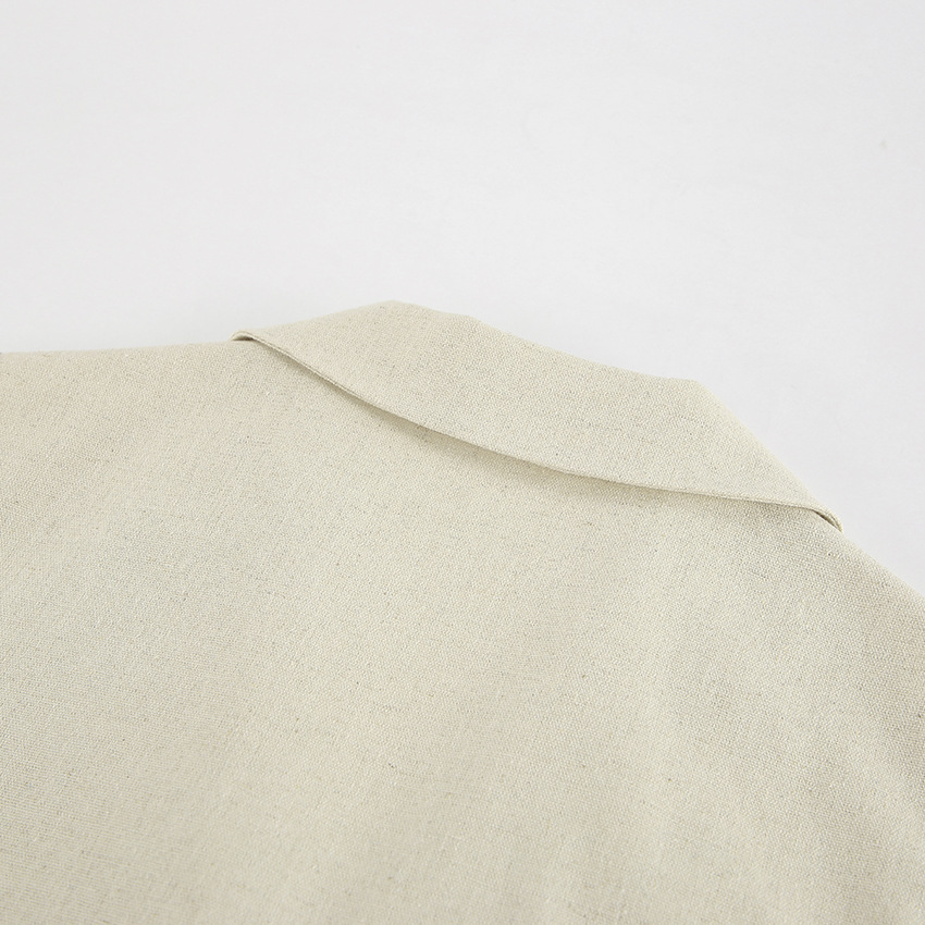 Ropa de mujer Traje casual de moda de verano de algodón y lino de color puro chaleco suelto sexy sin mangas pantalones versátiles traje simple de dos piezas_voghion.com