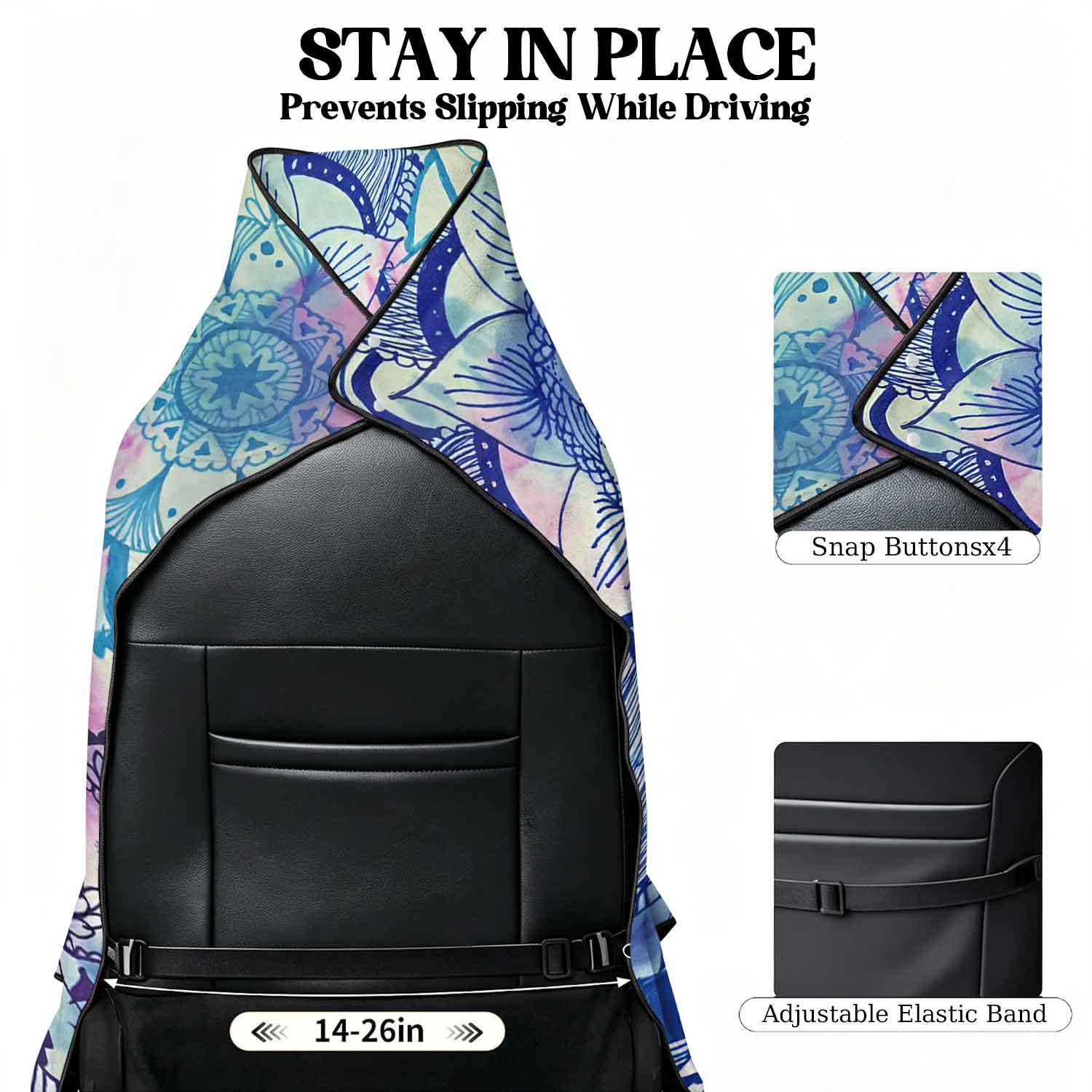 2-piece dual-use car seat cover, ultra-fine fiber, can be used as a beach towel, printed car protective seat cover 6