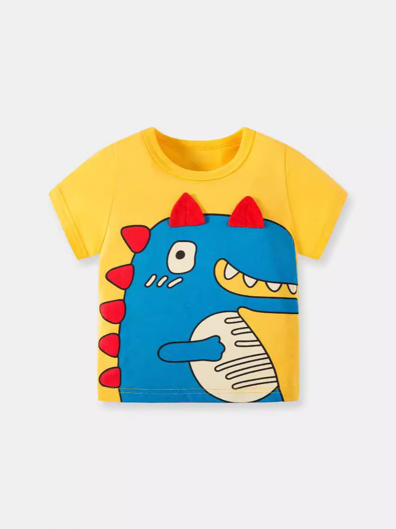 Ropa para niños coreanos al por mayor verano nuevo niño dibujos animados camiseta de manga corta ropa para niños top de bebé fuente transfronteriza