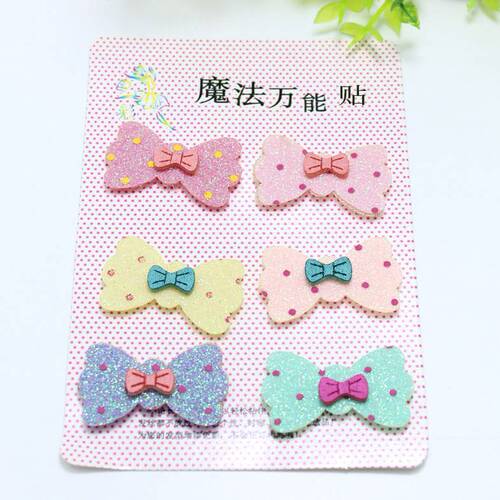 Korean bangs stickers six packs children's magic stickers hair accessories baby cartoon hair stickers headwear binary store jewelry wholesale