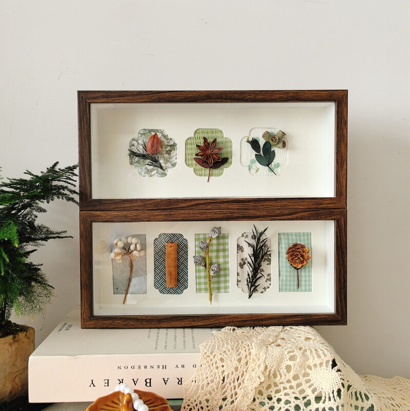 Long Hollow 3cm Stereo Photo Frame Plant Dried Flowers Fruit Shell Insect Specimen Handmade DIY Large Size Wooden Frame
