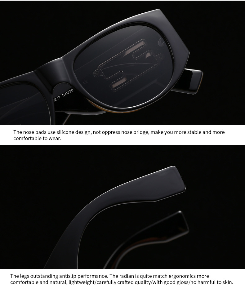 Cross-border foreign trade new modern retro generous frame metal accessories sunglasses INS wind street photography sunglasses 9217_voghion.com