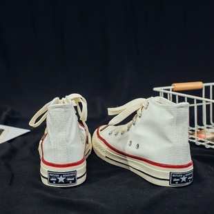 Replica of 1970S High-Top Canvas Shoes for Women, Retro Cloth Shoes, Ins Sneakers, Trendy Korean Style Student Shoes, Sports Shoes M07