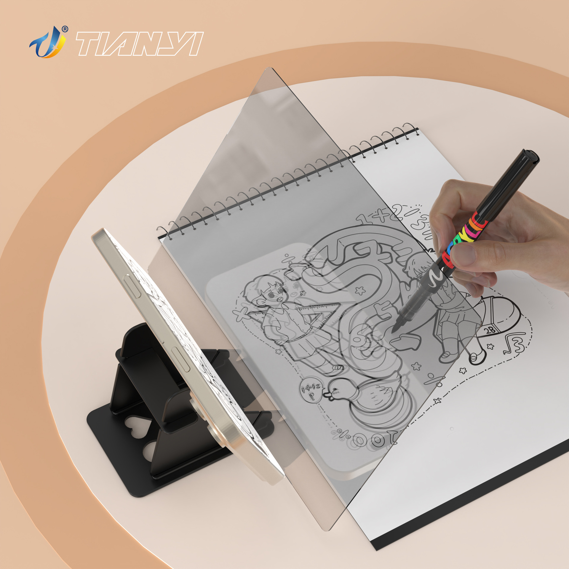 Copy Drawing Board Sketch Drawing Artifact Optical Mobile Phone Tablet Universal Projection Copy Table Bracket Translucent