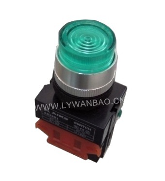 爱克斯按钮开关 AS2201-11TD 绿色带灯带自锁 12V 24V 220V 380V