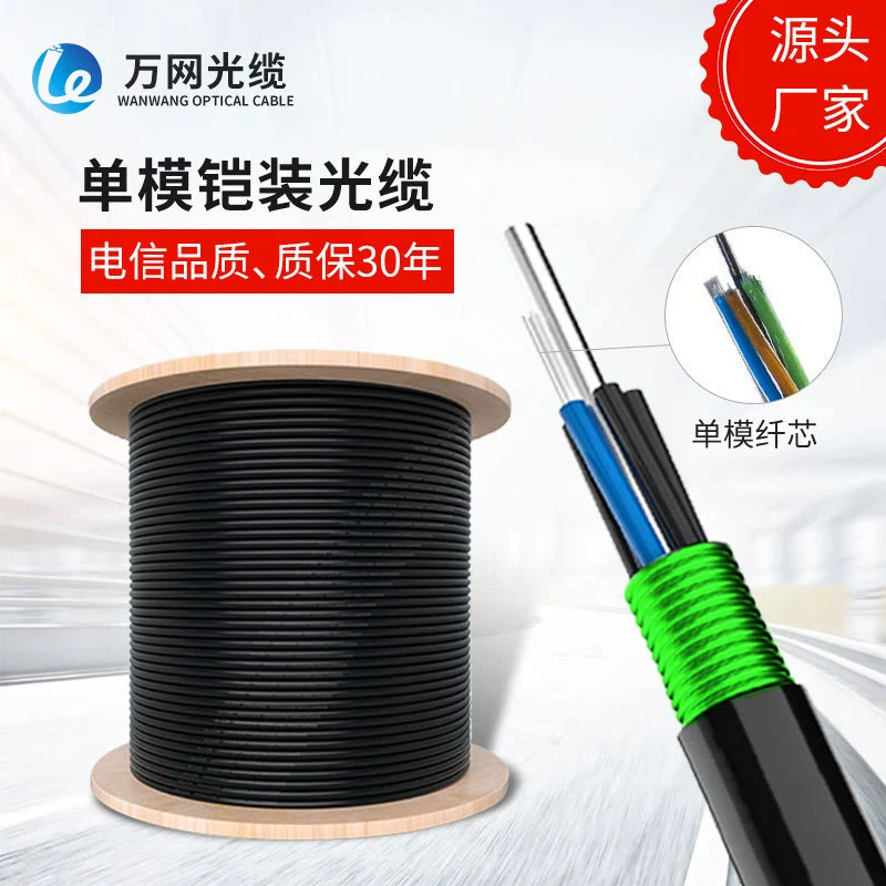 Поставка анти-укуса анти-птица клек волоконно-оптический кабель одномодовый бронированный многожильный оптоволоконный кабель напольный кабель оптического волокна GYTS Заводская розетка