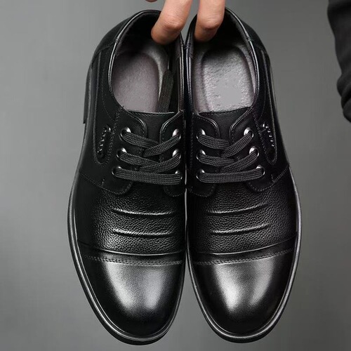 New winter leather shoes, fashionable all-matching British casual shoes, business soft-sole leather shoes, step-on shoes, men