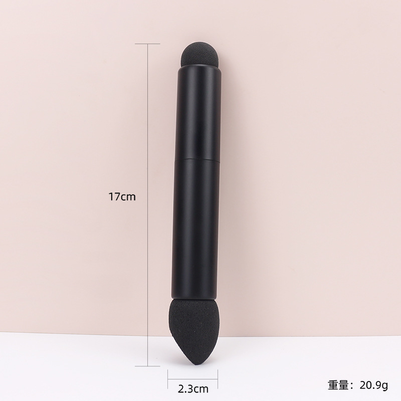 Cepillo de belleza en forma de gota de doble punta, esponja de huevo de belleza en seco y húmedo de doble uso, sombra de nariz, sombra de la línea del cabello, barra de reparación del cabello