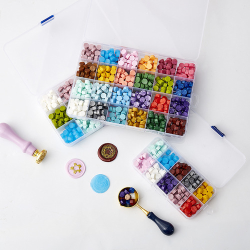 Fire paint wax granules wholesale source manufacturer boxed multi-color sealing wax mixed color octagonal seal wax
