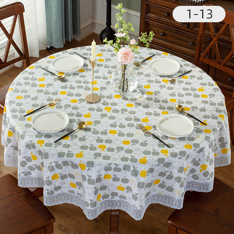 impermeable a prueba de agua a prueba de aceite a prueba de manchas PVC ecológico para el hogar mesa redonda sin lavado restaurante gran mesa redonda hotel Yuanbeiqin