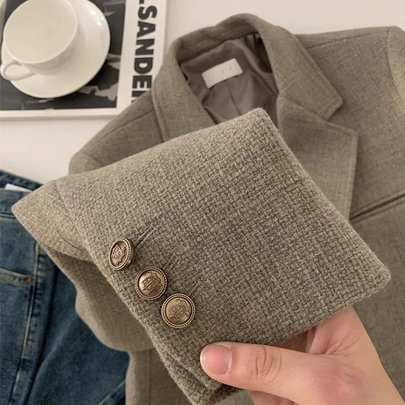 Классический пиджак для подростков в стиле Chanel, с увеличенной толщиной, текстурная отделка