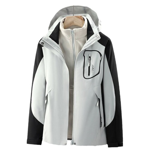  New Autumn and Winter Classic Mink Velvet Outdoor Jackets Men's Three-in-One Two-piece Set Couples Outdoor Jackets