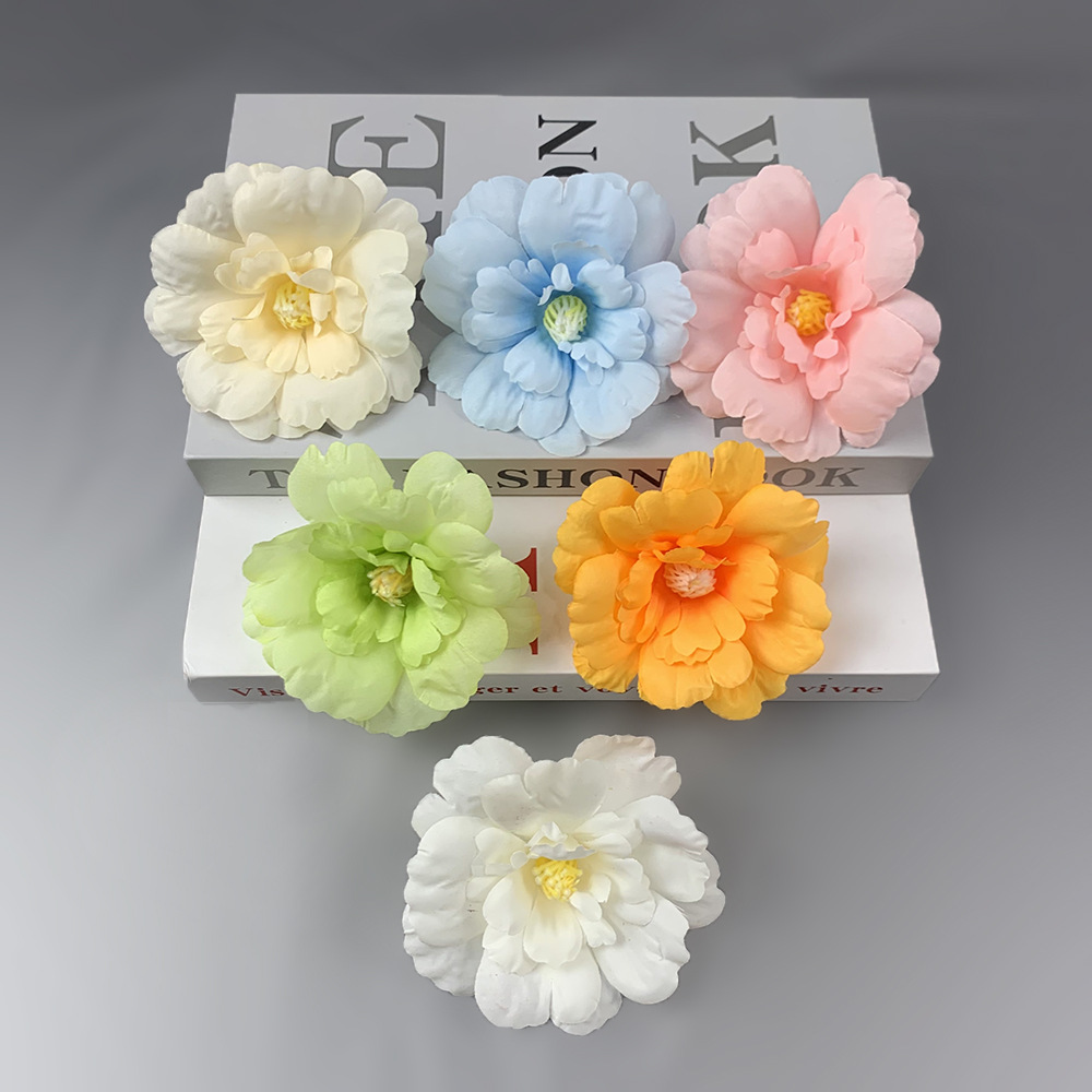 仿真丹凤牡丹花头 直径10cm牡丹花假花diy材料花配件花环花墙插花