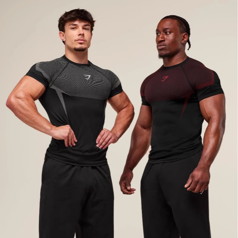 2026 New Running Sports Fitness Top Casual Breathable Tight Short Sleeve Casual Running T-Shirt Shark