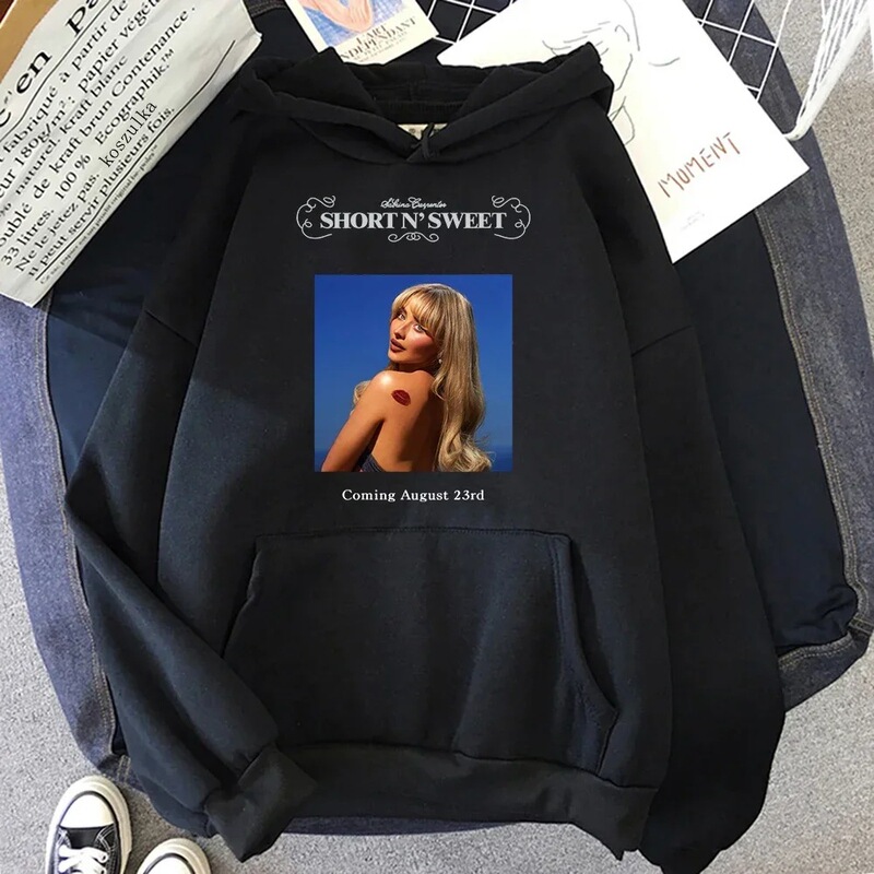 Sabrina Carpenter Short N' Sweet Style Men's Fashion Streetwear Sweatshirt Autumn Winter Retro Long Sleeve Warm Loose Fit
