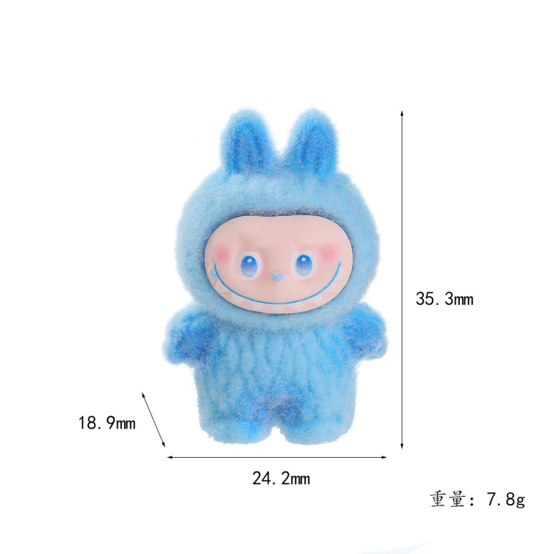 可爱马卡龙色labubu摆件diy饰品配件迷你公仔配件盲盒玩具钥匙扣|undefined
