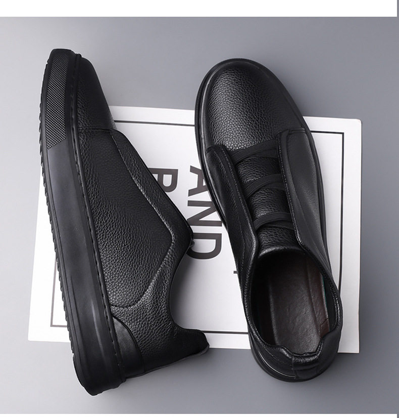 Giày sneaker nam cổ thấp dáng thể thao thoải mái, chống thấm nước, chống trượt, dây thun tiện lợi — 8088 màu đen, 8806 màu trắng, 8806 đen nâu chi tiết 22