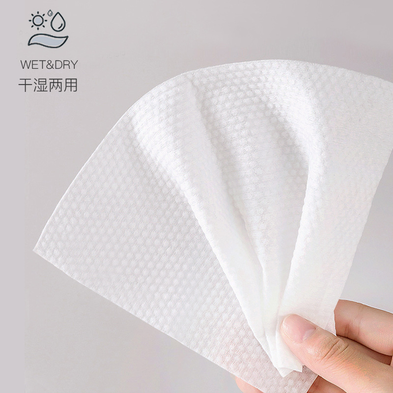 Toalla facial desechable portátil extraíble de algodón puro toalla suave Toalla de limpieza facial femenina Toalla de limpieza facial bebé húmedo y seco de doble uso
