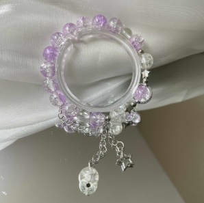 S052-Pulsera de estrellas galácticas de color púrpura claro#SZ-727