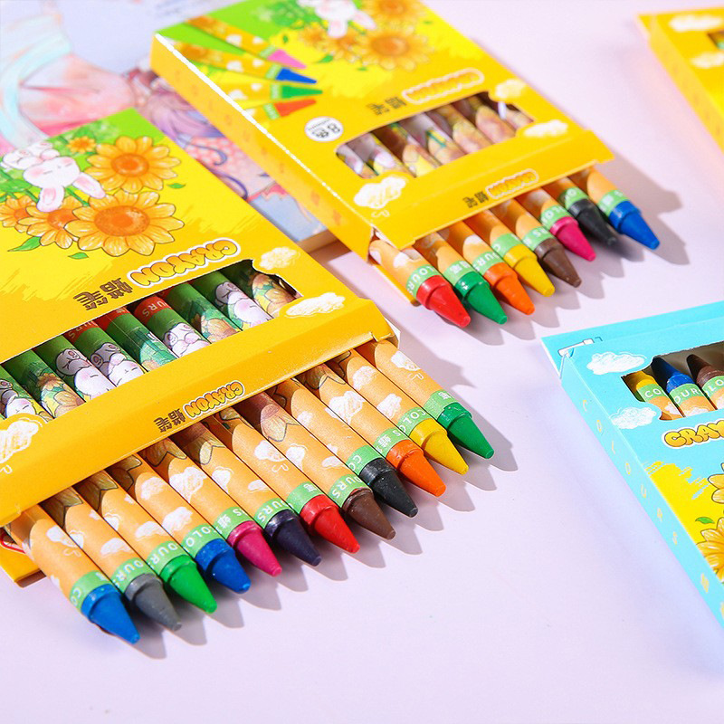 Crayones de Cera para Niños de 8/12 Colores, Para Pintura y Graffiti para Escuela y Niños