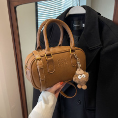 Unique Vintage Maillard Style Women's Handbag 2024 New Model Versatile Korean Fashion Quality Shoulder and Crossbody Bag