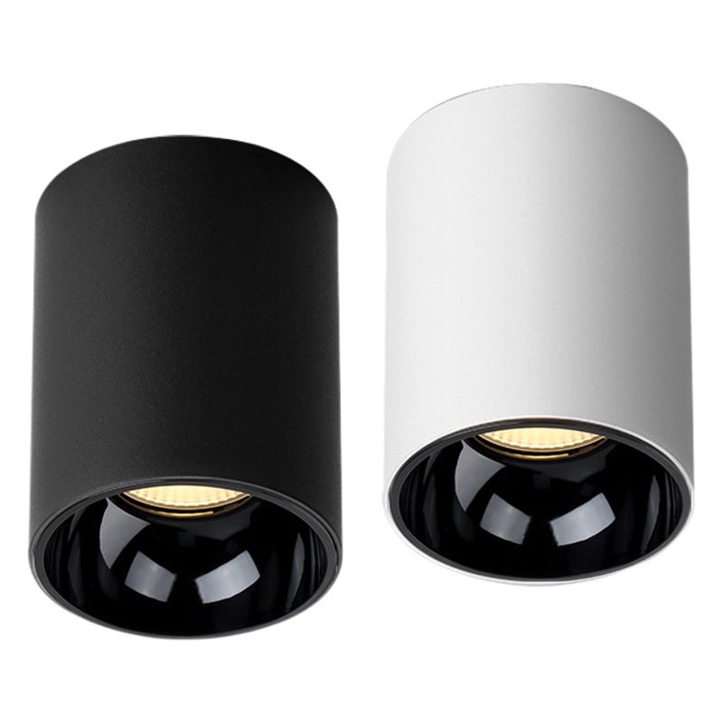 LED superficie montada downlight COB superficie montada proyector agujero-libre techo downlight redondo 15w18w24w tienda lámpara de techo