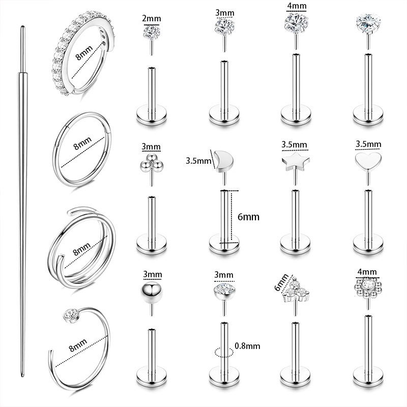 Pointed titanium steel lip stud product view