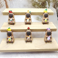 クリエイティブフルーツカピバラ漫画ソフトプラスチック人形キーホルダーアクセサリーブラインドボックス宝探し下駄アクセサリー卸売
