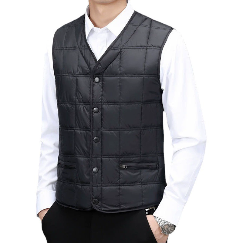 Пуховик для среднего и пожилого возраста, наряд для папы, осенне-зимний новый мужской пуховик, теплый жилет с подкладкой, оптовая продажа с фабрики