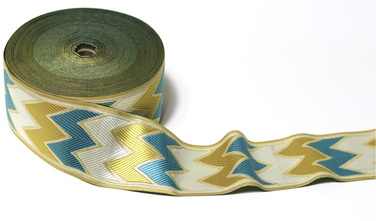 7.2cm de ancho de banda jacquard de alta precisión ligera de lujo ropa nacional cuello de manguito cortina sofá cojín de mesa bandera