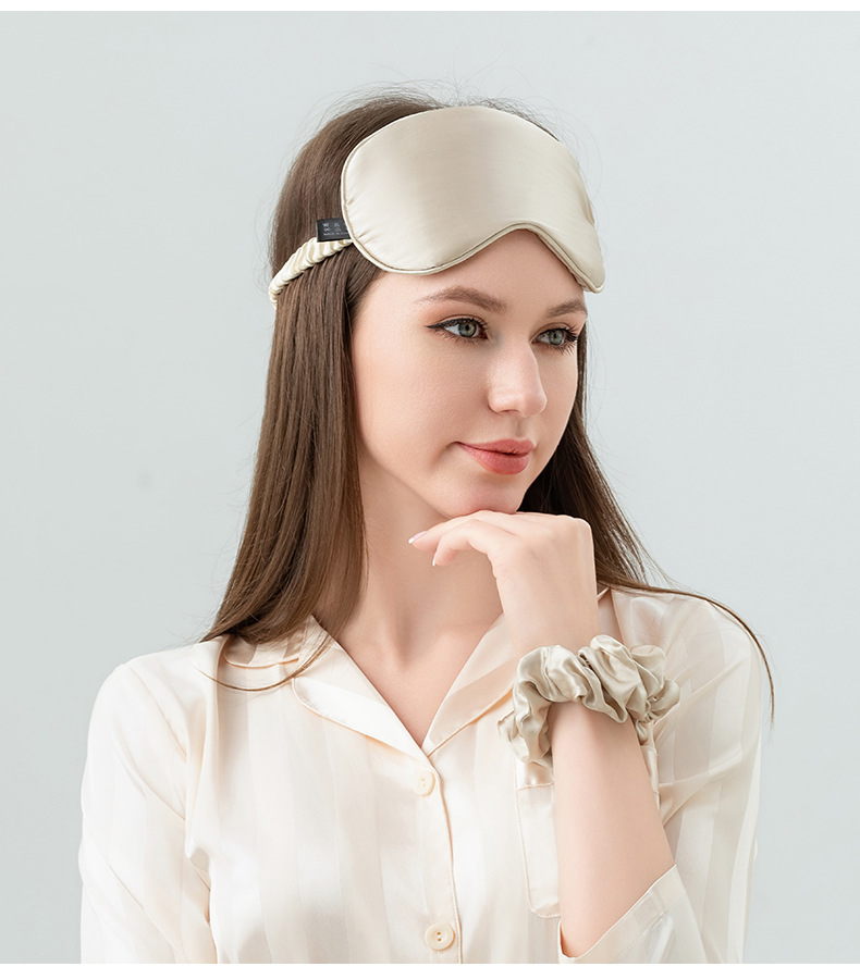 Simple Style Embroidery Eye Solid Color Silk Eye Mask