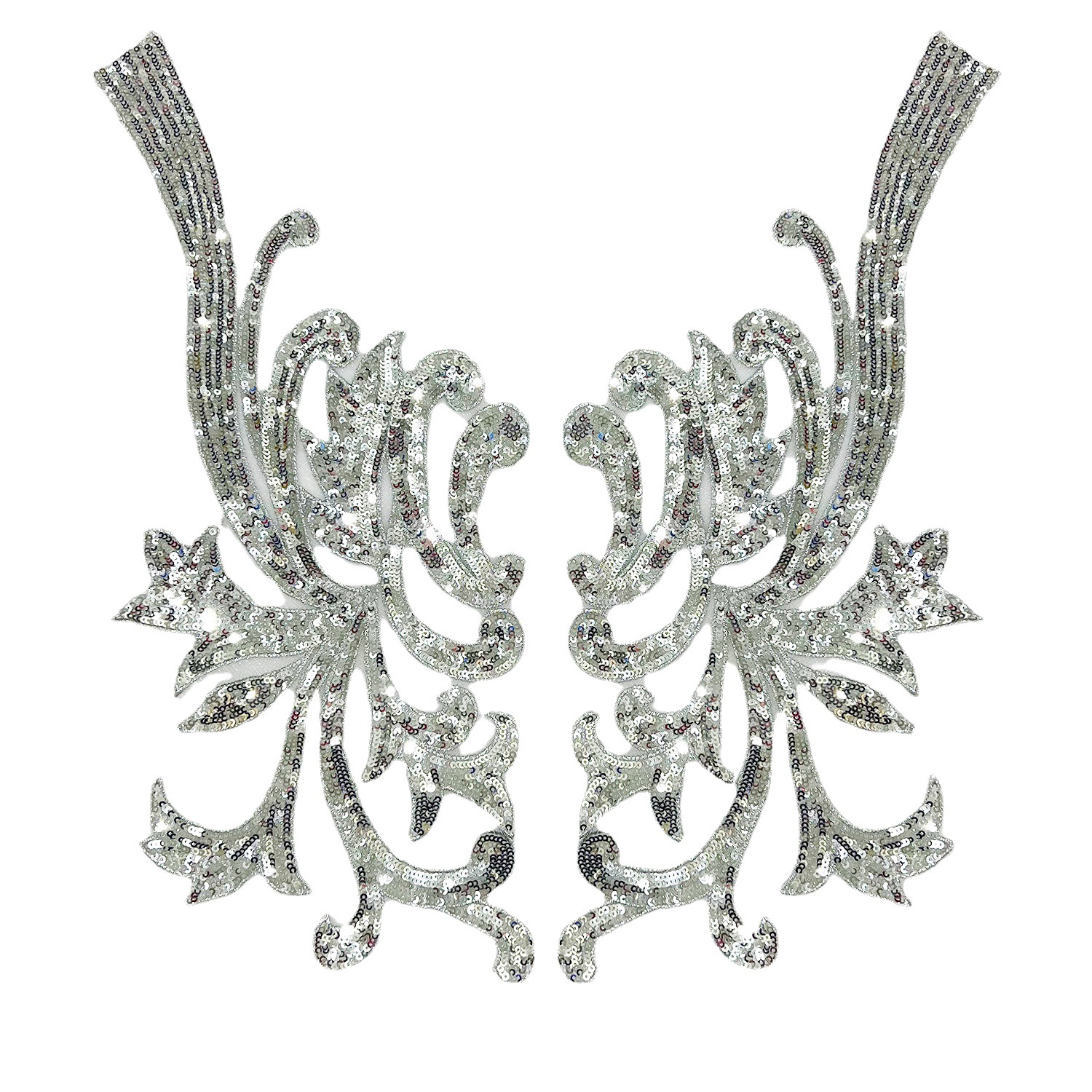 Lentejuelas encaje bordado pegatinas de tela ropa las mujeres escote floral cheongsam vestido decoración la etapa Accesorios