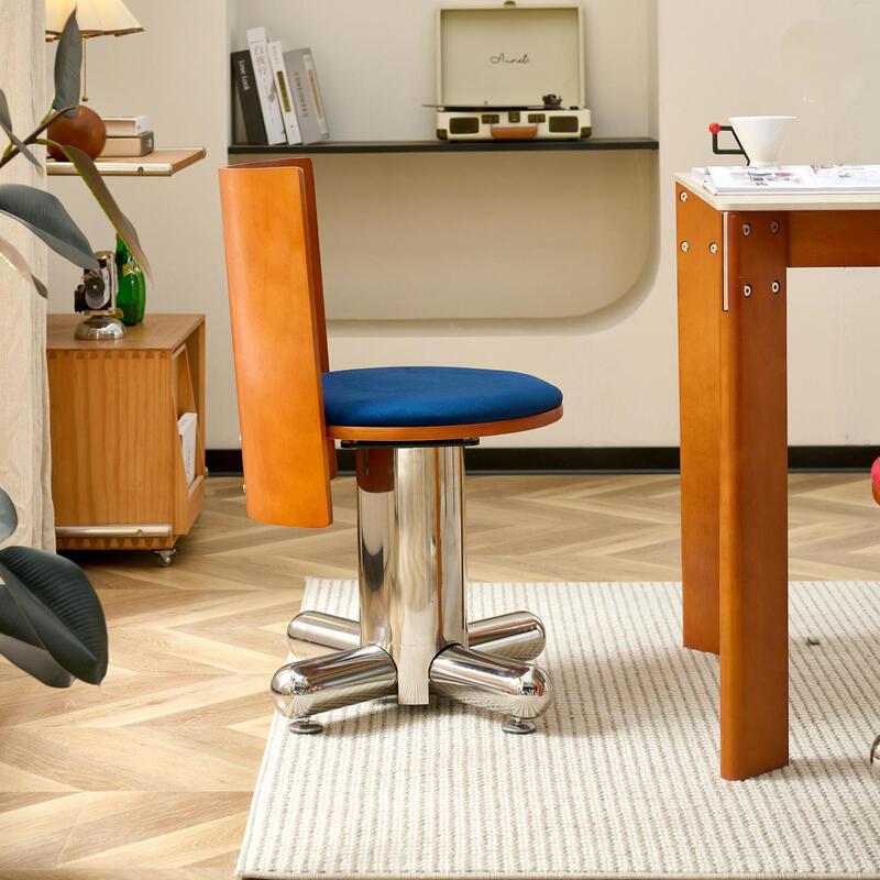 Vintage Bauhaus Stainless Steel Retro Dining Chair, Small Apartment Leisure Chair, Home Office Chair, Designer Polka Chair Vintage Bauhaus Stainless Steel Retro Dining Chair, Small Apartment Leisure Chair, Home Office Chair, Designer Polka Chair