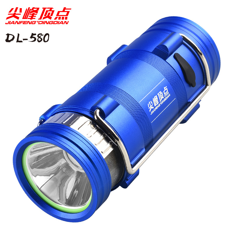 尖峰頂點DL580雙光源藍光白光夜釣魚燈大功率led戶外釣魚燈紫光燈