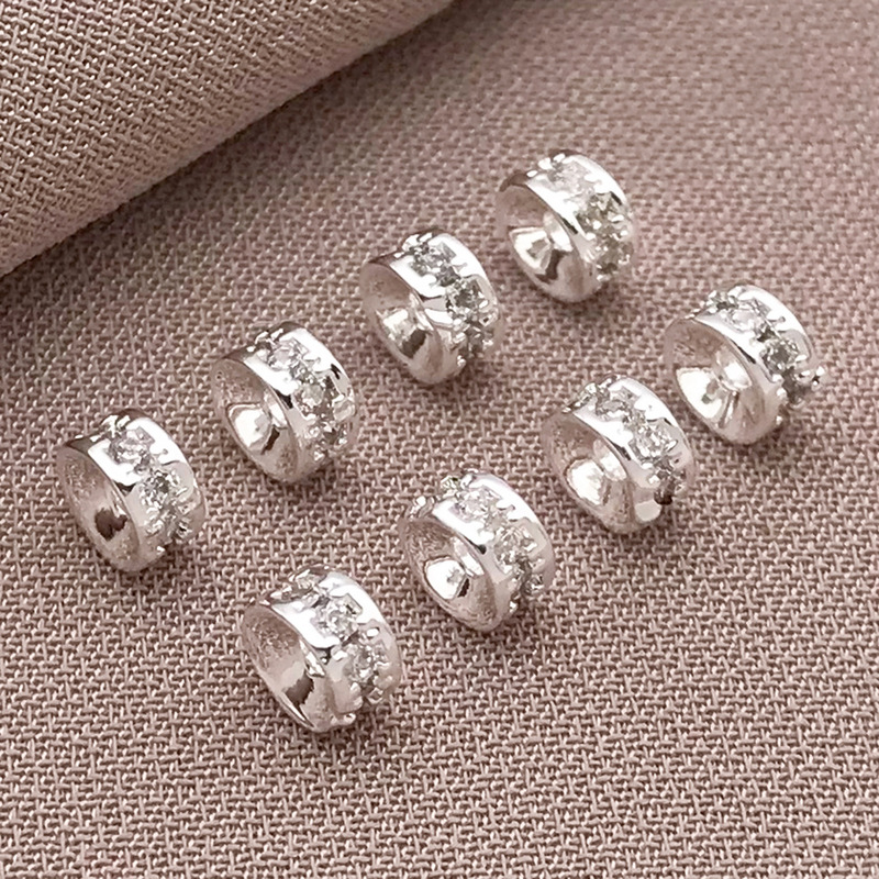 铜渡厚银保色镶钻隔珠串珠散珠桶珠水晶珍珠手串手链diy饰品配件|undefined