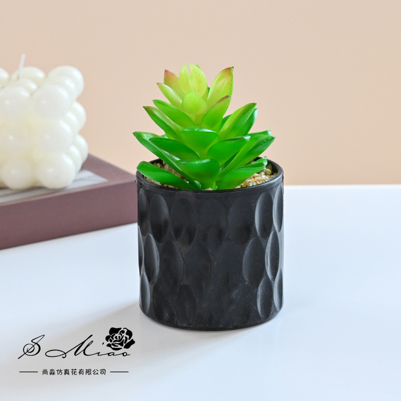 Flores falsas, bonsái pequeño suculento artificial, adornos interiores modernos y creativos, flores artificiales, plantas en macetas de una sola pieza image 26