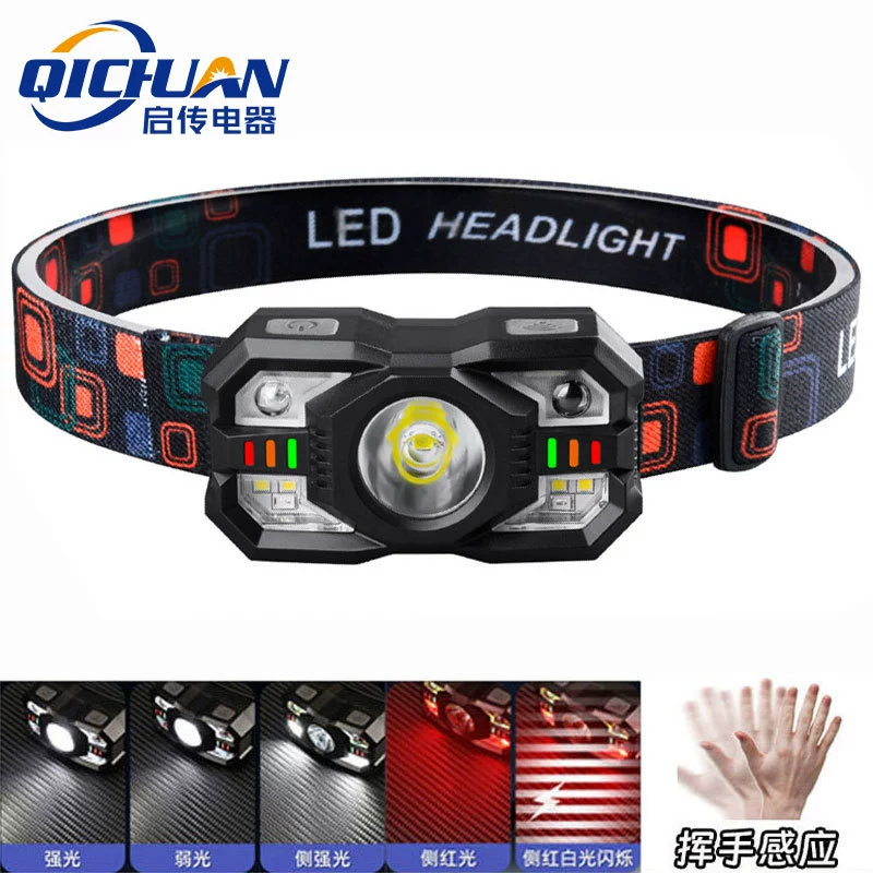 Трансграничный индукционный фары сильный свет длинный срок службы многофункциональный портативный фонарь на открытом воздухе водонепроницаемый рыбалка мини-фары