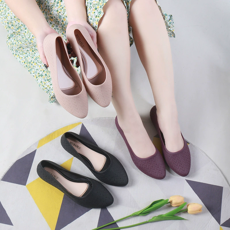 Новая повседневная пластиковая весна и осень неглубокая мода плоская подошва кухня рабочая короткая дождевая обувь плоская подошва медсестра обувь мама обувь