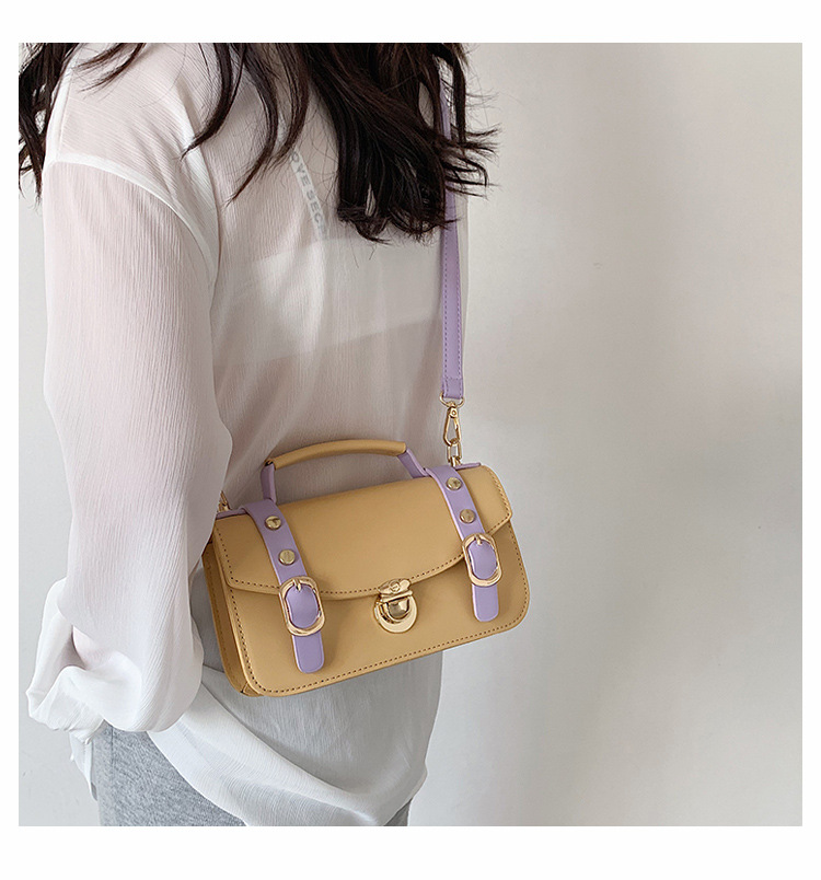 Fashion Contrast Color Shoulder Messenger Portable Bag display picture 4