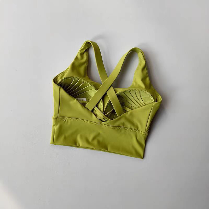 Una sola ropa interior deportiva femenina corrida a prueba de choque ventilada hermosa espalda taza completa ropa de yoga sostén chaleco fábrica de comercio exterior