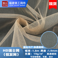 现货跨境欧美HD瑞士网真人发块假发发网亲肤色透气网套透明网眼布