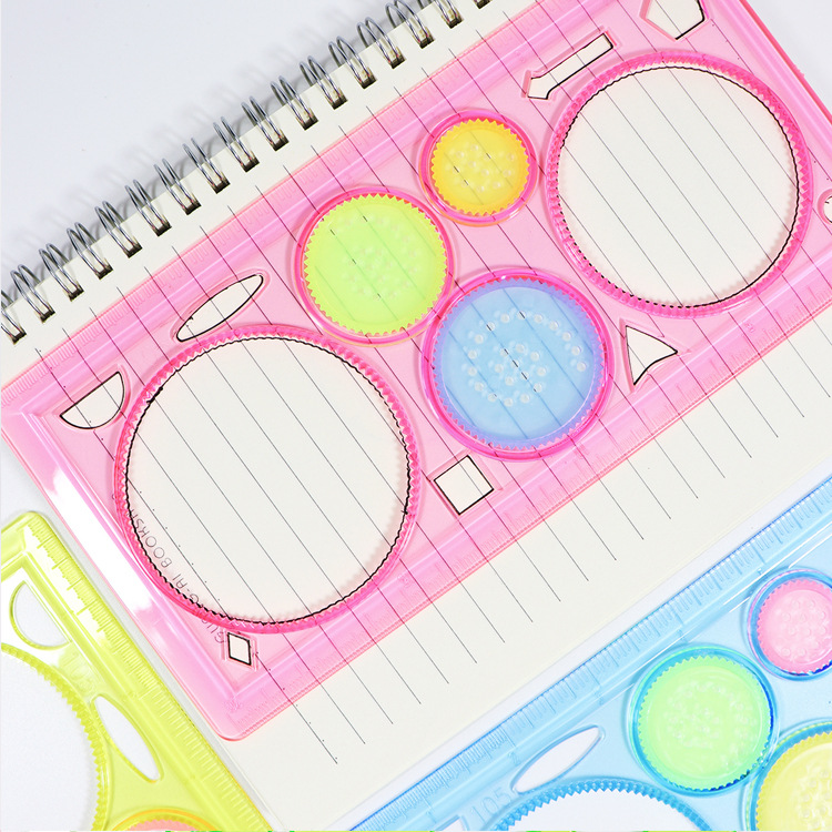 Thousand-flower ruler, children's versatile multi-functional painting ruler, primary school student template ruler, ruler, art hand-written hole ruler