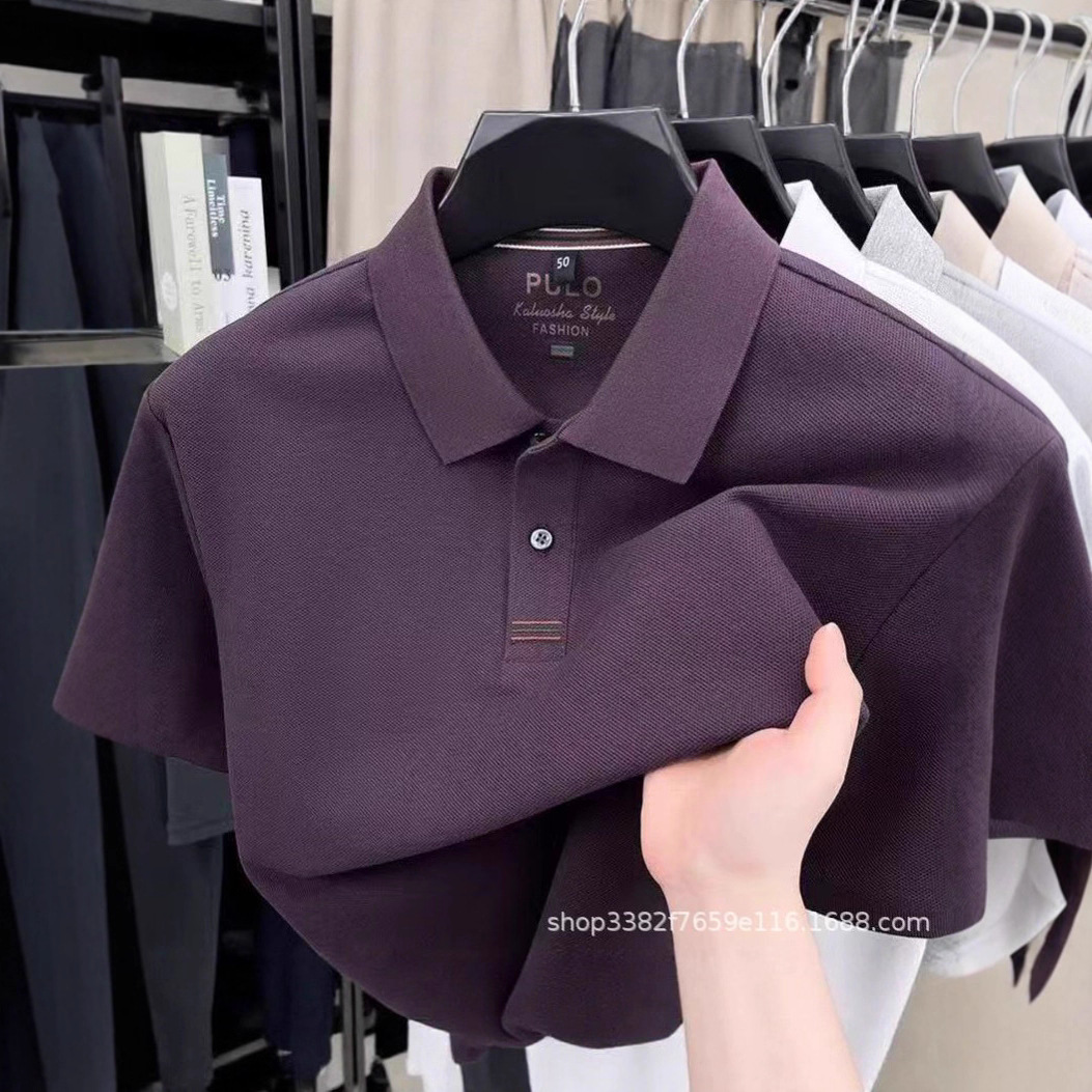 Pure Cotton Short-Sleeved Accessible Luxury Versatile T-Shirt Men's Summer New T-Shirt Casual Top Business Gentleman Men's Polo Shirt