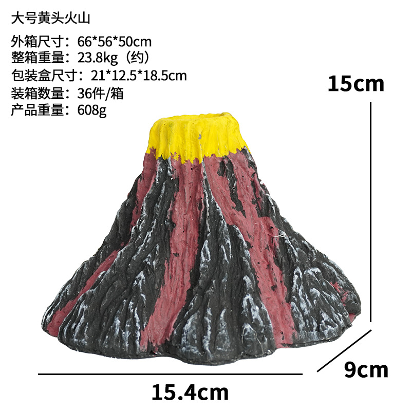 El volcán de simulación se puede instalar con una bomba de oxígeno, artesanías para el hogar, adornos, peceras, decoración, paisajismo, resina, rocalla, acuario