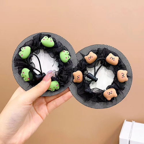 Children's dance examination hair net net bag female flight attendant nurse invisible hair net head flower ball head artifact hair set