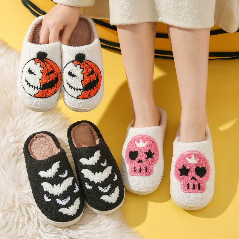 Карнавальные тёплые домашние(slippers) для мужчин и женщин любимый дом, хэллоуин, с вышивкой